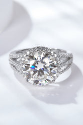 5 Carat Moissanite Split Shank Ring - Shah S. Sahota